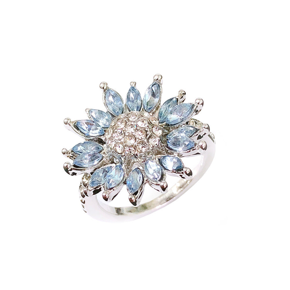 Sunflower - Ring 925 Sterling Silber mit Zirkonia